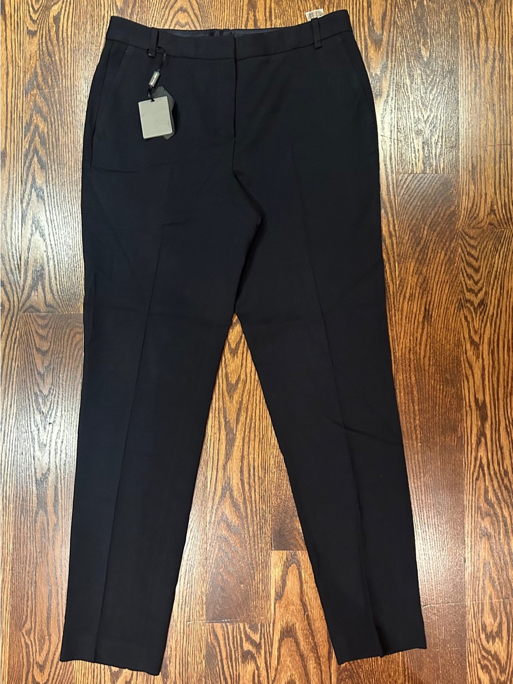 NWT Massimo Dutti Navy Blue Wool-Blend Tailored Straight-Leg Dress Pants - Sz 8